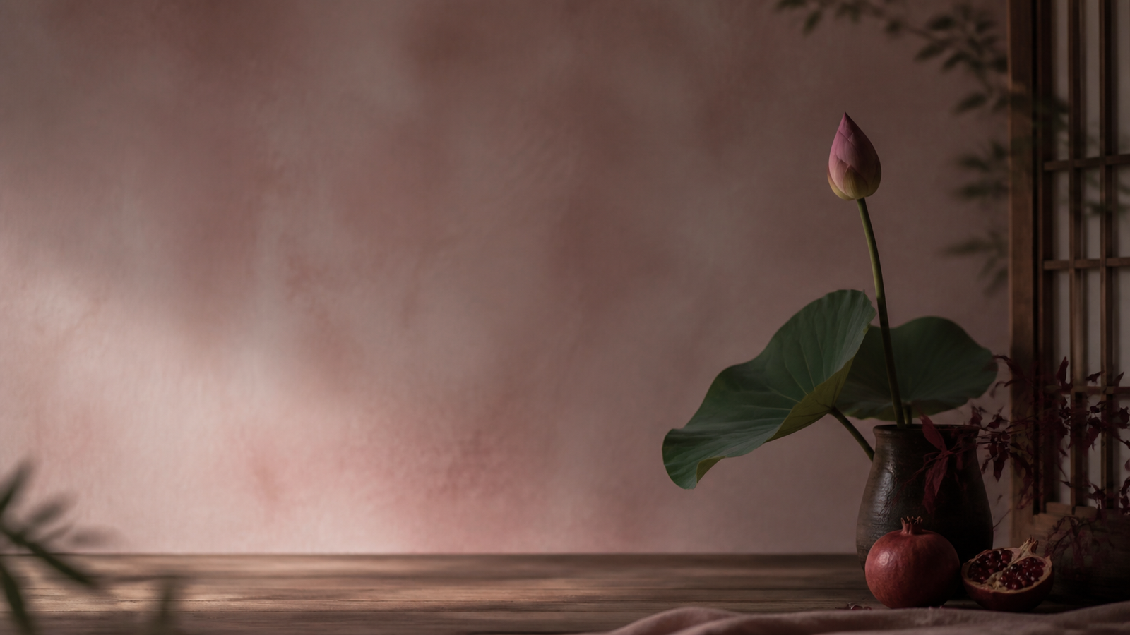 Lotus and botanical background representing ovulation wellness